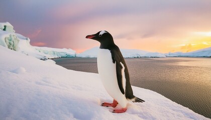 penguin on snow