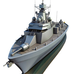 Warship isolated