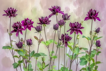 A Group of Black Columbines