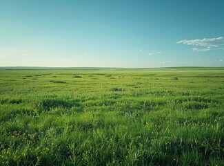 Grassland scenery under the vast sky