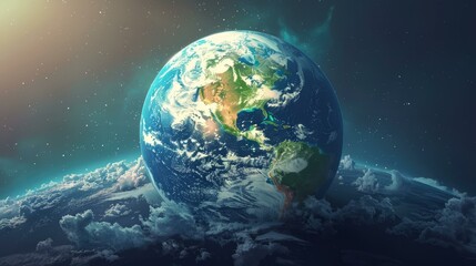 Obraz premium Earth from space showing the Americas