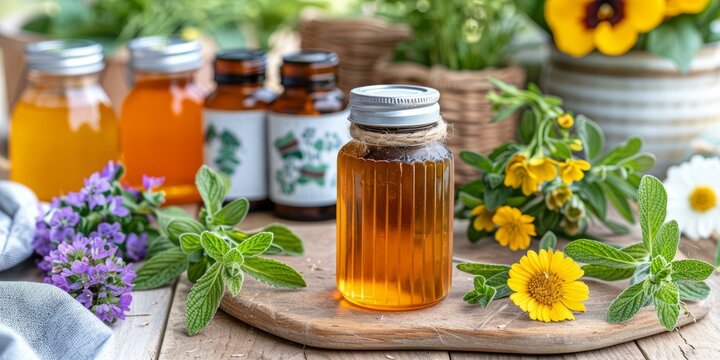 herbal medicine and flowers