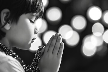 Obraz premium First communion joy - heartwarming moments of young believers in white dresses, celebrating this sacred Christian sacrament with faith, purity, spirit of spiritual growth in memorable church ceremony.