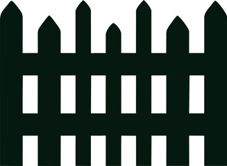 european style fence, pictogram