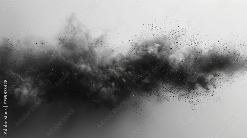Aufkleber a monochrome image of smoke ascending from a smokestack's upper part and descending into its lower o