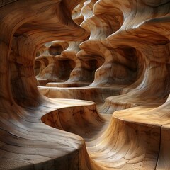 Wooden sculpture resembling a cave