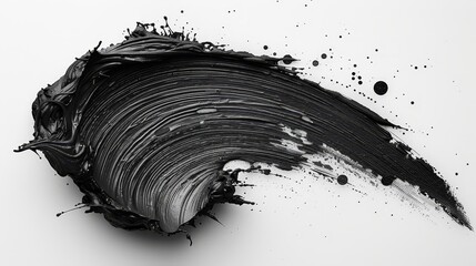   A monochrome image of a monochromatic backdrop, adorned with black paint splatters