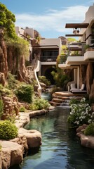 Modern Mexican architecture with pool