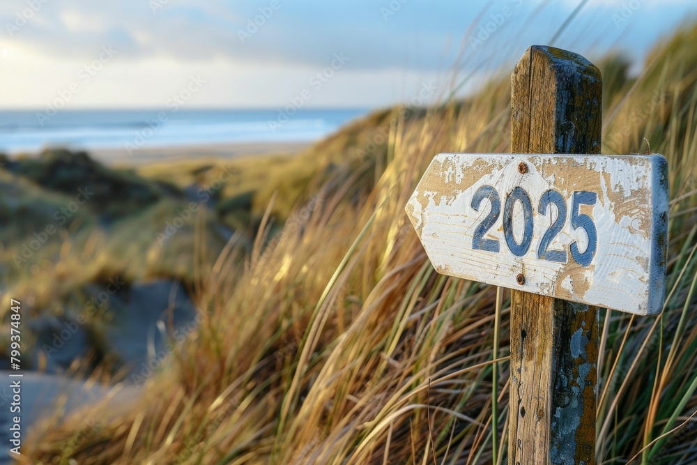 Poster grunge sign 2025. background with selective focus and copy space
