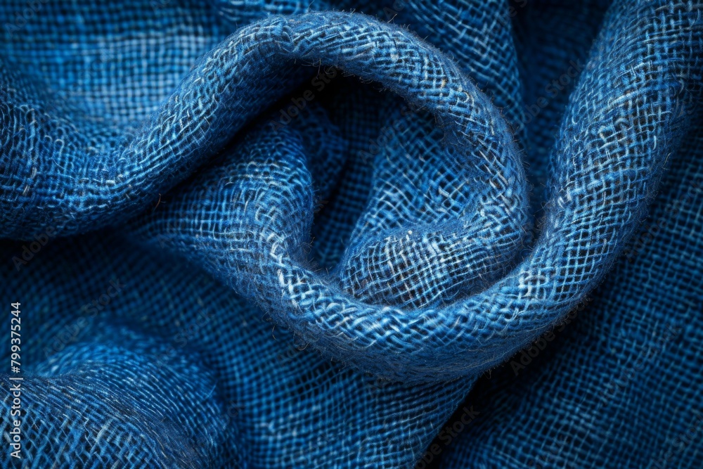Poster a blue fabric with a pattern of squares and circles