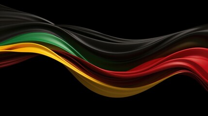 Juneteenth banner in black, red, and green colors of flowing lines