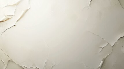 Close-up of a white concrete wall with cracks and peeling paint
