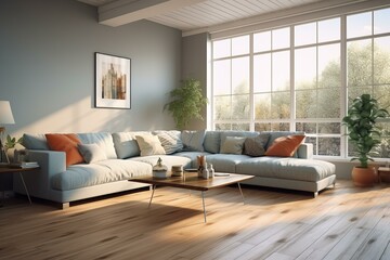 A bright and airy living room with a largeçª“