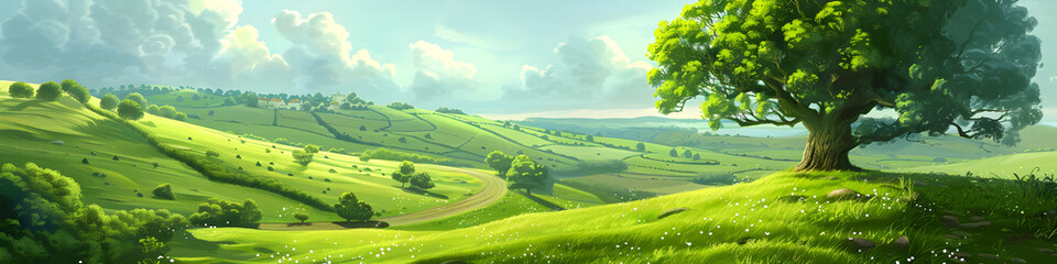 Traditional English Countryside Landscape