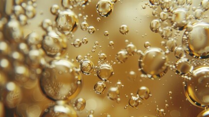 Close-up of champagne bubbles
