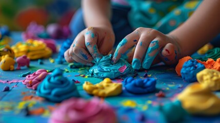Creative Hands on Colorful Background