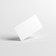 Business card mockup. White color. 3.5 x 2 in. 89 x 51 mm. 3d illustration.