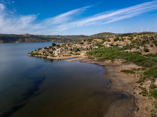 Drone Photo of a Village on Lake Bafa in Turkey Where Life Only Exists in Winter