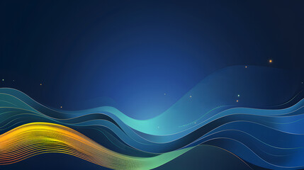 Electric blue wave contrasts with azure water on dark blue landscape - obrazy, fototapety, plakaty