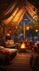 Cozy bedroom in a fantasy world