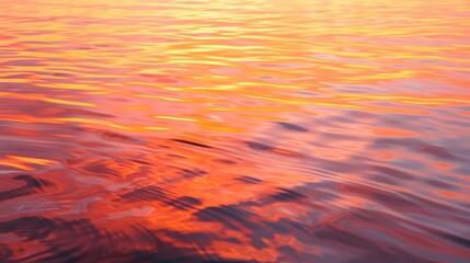 Fiery Sunset Rippling on Quiet Lake