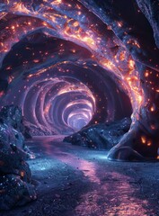 Glowing Magic Cave - obrazy, fototapety, plakaty