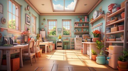 Cozy Colorful Home Office