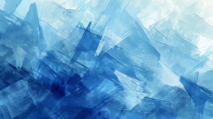 Blue abstract painting with a rough texture