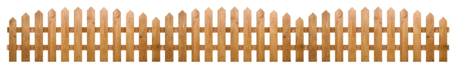 Wooden fence isolated on white. Enclosing structure