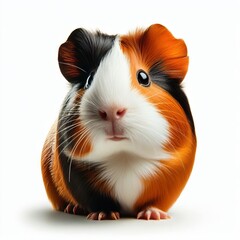 guinea pig on white background - obrazy, fototapety, plakaty