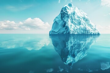 Obraz premium A large ice block is floating in the ocean. Business concept