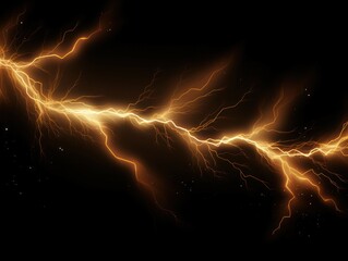 Brown lightning, isolated on a black background vector illustration glowing brown electric flash thunder lighting blank empty pattern with copy space