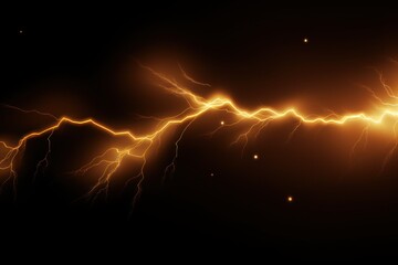 Brown lightning, isolated on a black background vector illustration glowing brown electric flash thunder lighting blank empty pattern with copy space