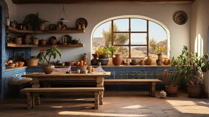 Rustic Kitchen With a View of the Desert