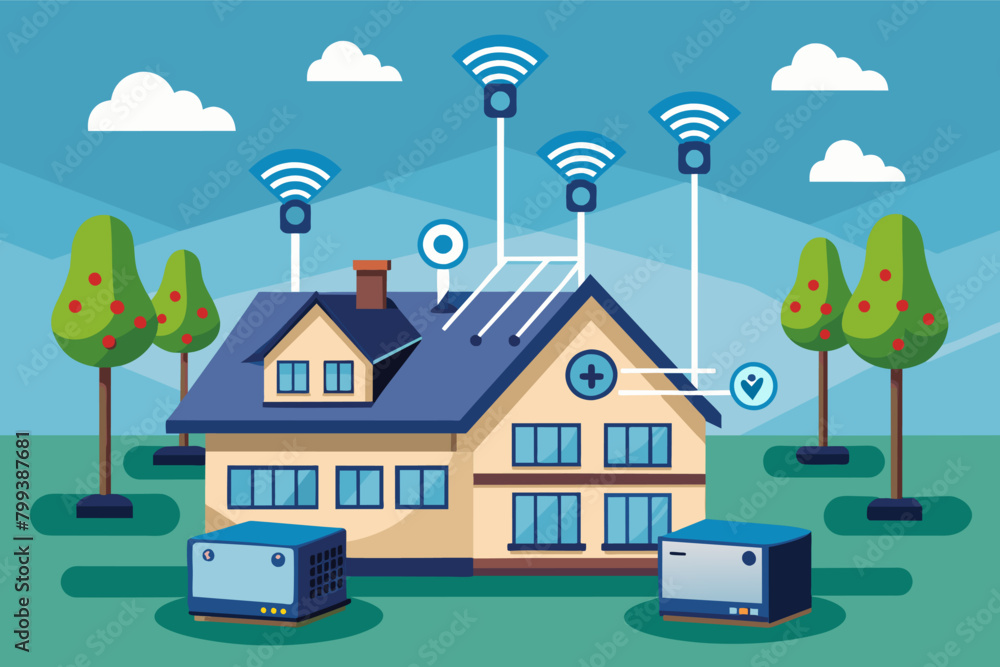 Poster mesh router system that provides complete wi-fi coverage throughout a large house.