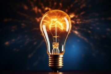 Glowing Light Bulb with Idea Sparks