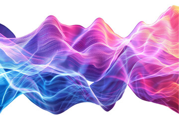 Abstract colorful wave lines on transparent background. Artistic design for poster, wallpaper, banner, greeting card
