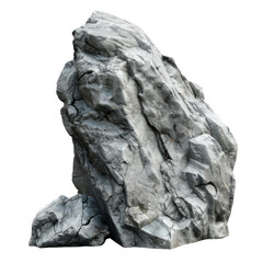 A grey boulder on a transparent background. A rock is seen from the mountains.