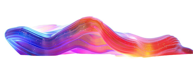 Abstract Colorful Wave Flow on Transparent Background