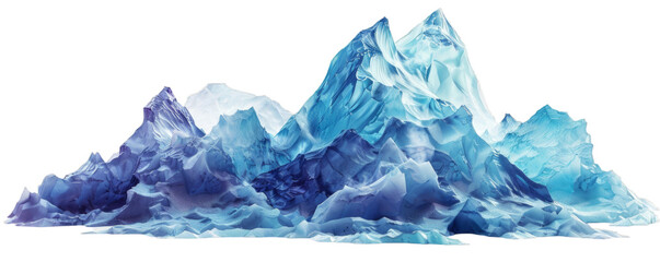 Majestic Transparent Blue Iceberg Illustration on transparent background