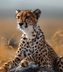 A Cheetah in the African Savanna