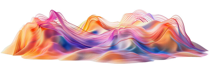 Fototapeta premium Abstract Colorful Digital Wave Art Isolated on transparent