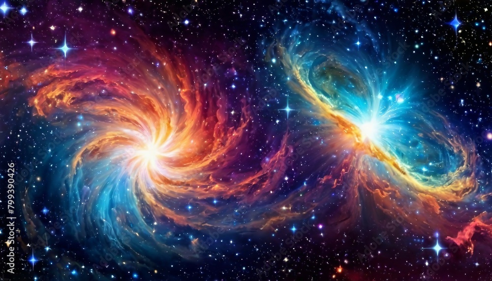 Wall mural cosmic reverie: abstract background with celestial elements and starry motifs