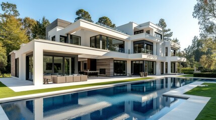 Modern luxury house with pool and terrace