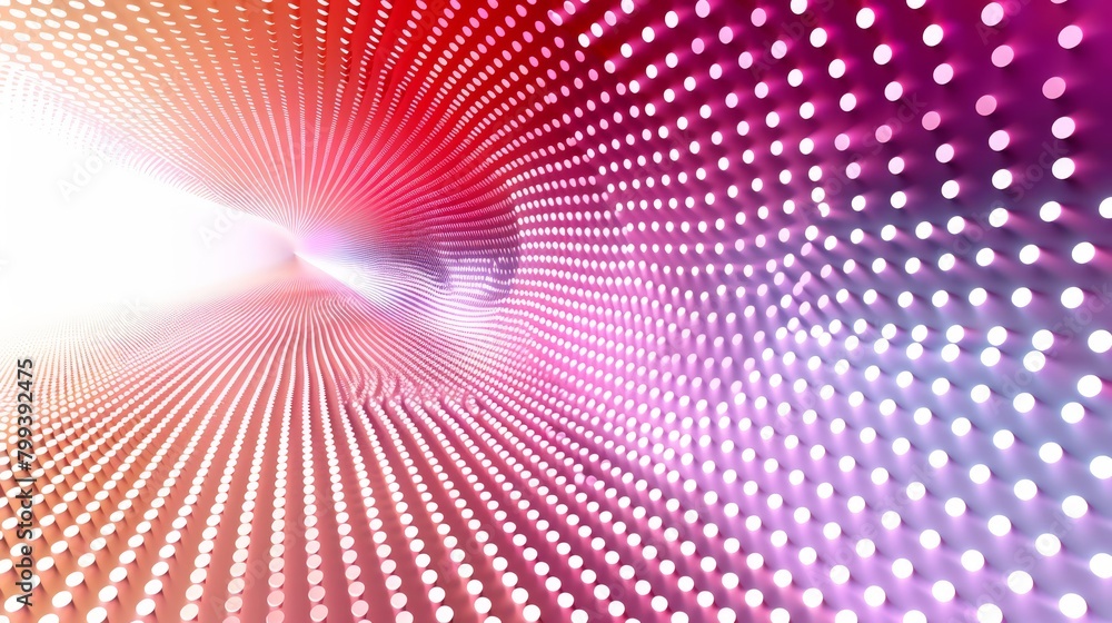Poster a vivid image featuring a multihued backdrop speckled with dots, culminating in a light beacon at it