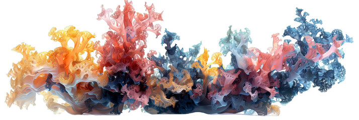 Abstract multicolored coral-like texture. Digital art. Design for wallpaper, banner, and print
