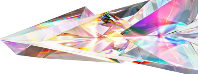 Abstract Crystal Prism Reflections on transparent background