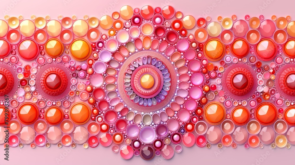 Poster circles and hearts at image bottom; heart in middle