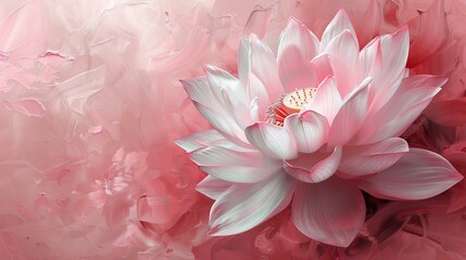 Pink and white lotus flower with pink background