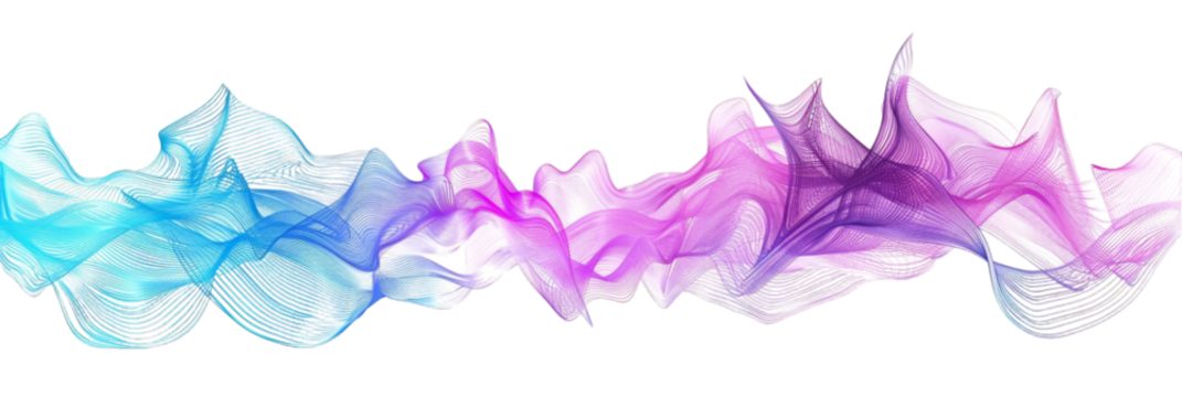 Abstract Colorful Wave Patterns on a transparent background